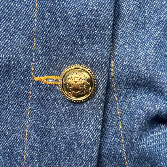 Sandro Denim Jacket with Leather Collar - Picture 16 of 16